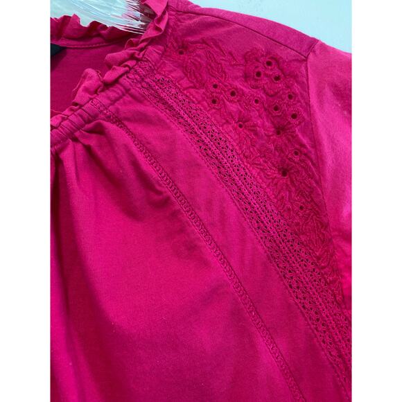 Lauren Ralph Lauren Jersey Flutter Sleeve Cotton Top XL Black Label Quiet Luxury - Picture 5 of 10